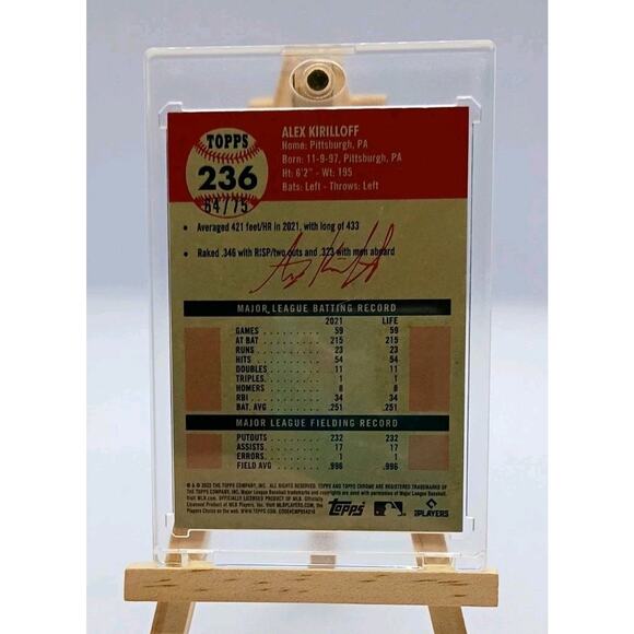 SP 64/75 Alex Kirilloff #236 Topps Chrome Rose Gold Rainbow Refractor 2022 - Picture 5 of 9